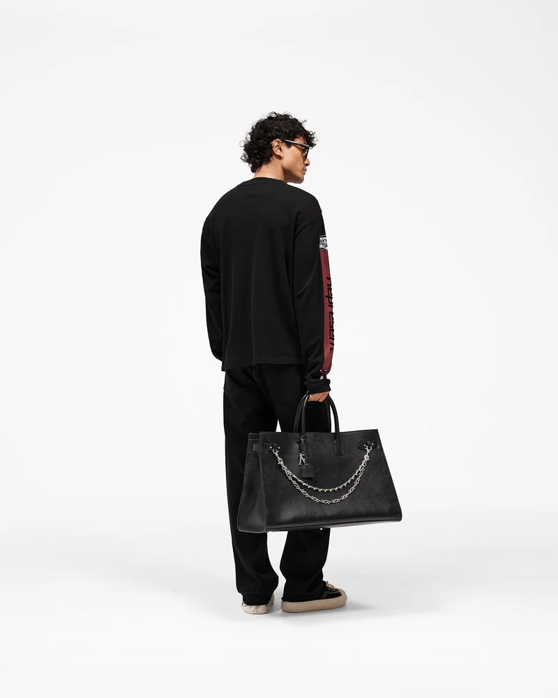 Mesh Pegasus Long Sleeve T-Shirt - Jet Black