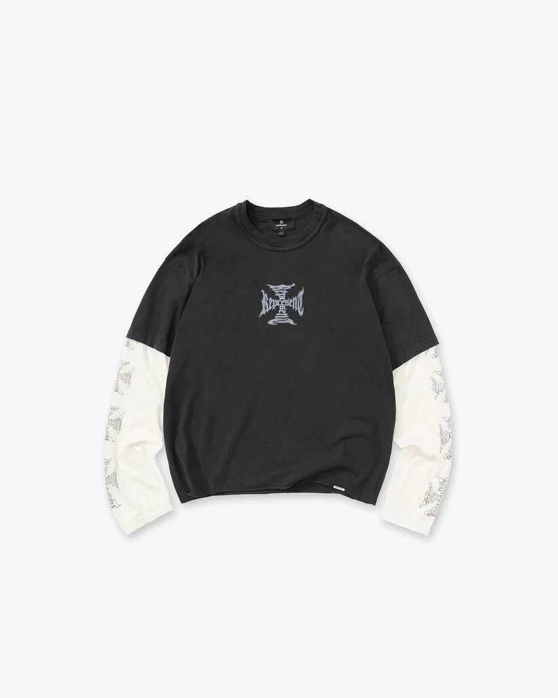 MH Stack Long Sleeve T-Shirt - Faded Black
