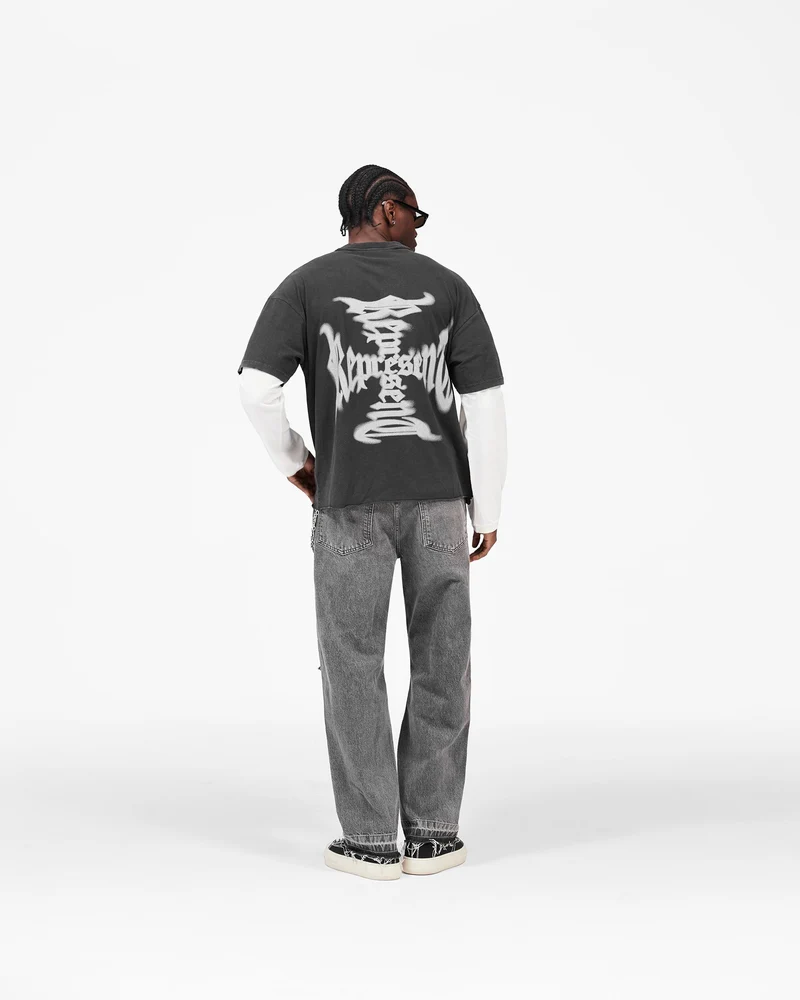 MH Stack Long Sleeve T-Shirt - Faded Black