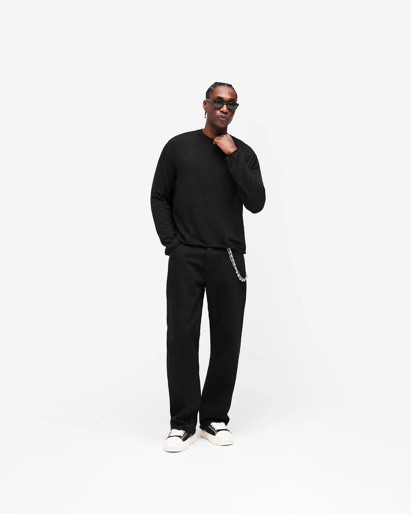 GH Knitted Long Sleeve Top - Jet Black