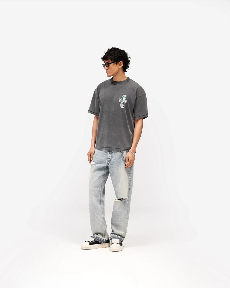 Represent x The Viper Room Dice T-Shirt - Vintage Grey