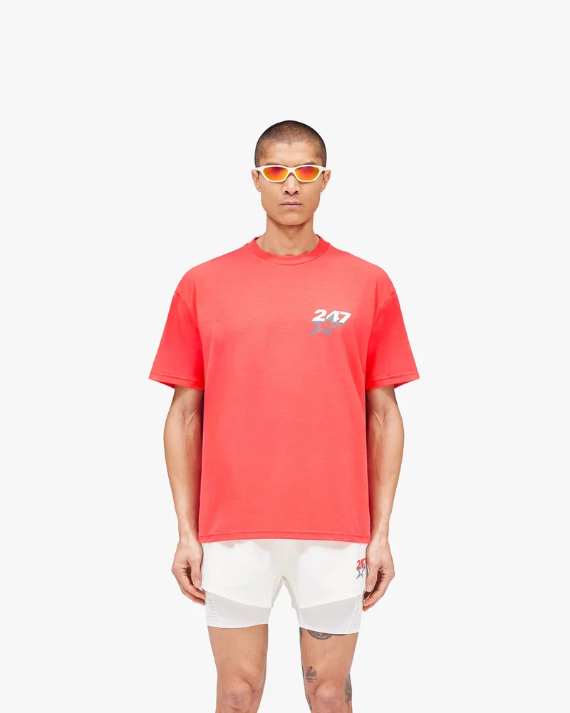 Team 247 Star Oversized T-Shirt - Racing Red