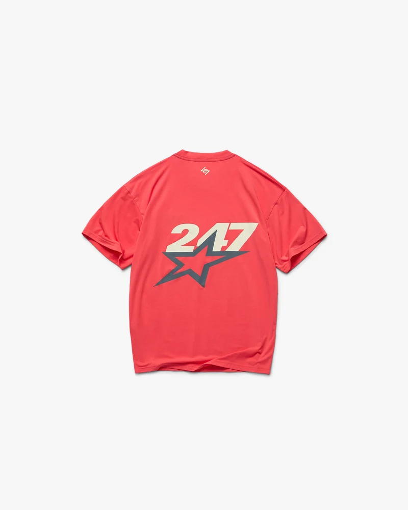 Team 247 Star Oversized T-Shirt - Racing Red