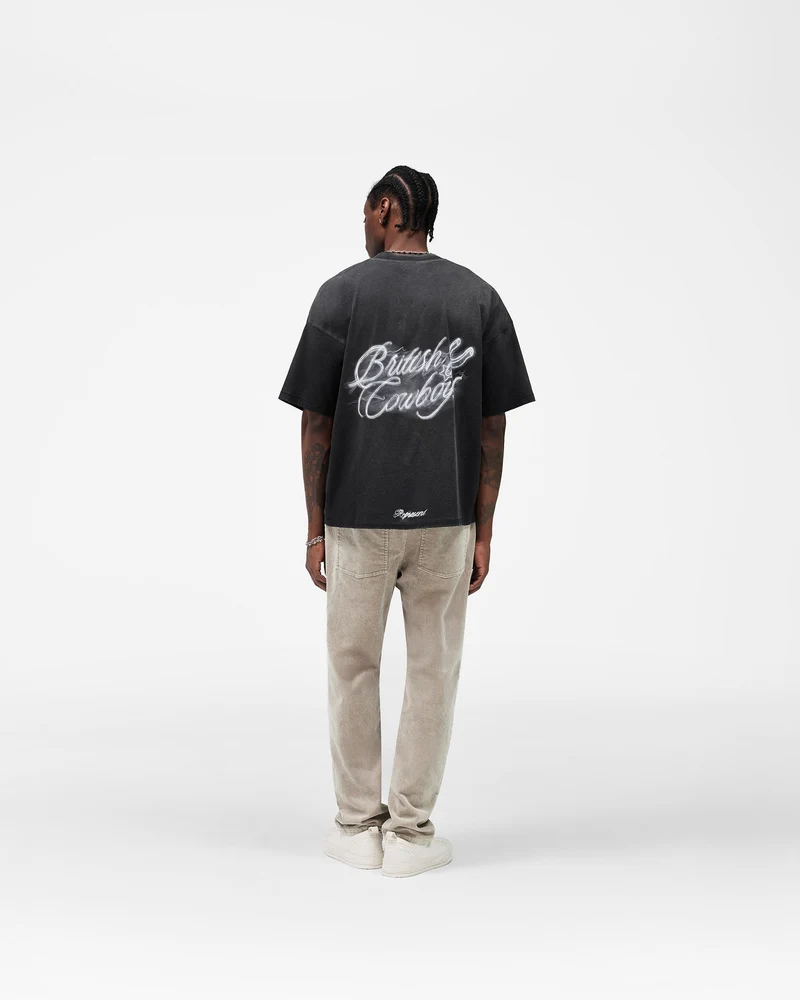 British Cowboys T-Shirt - Stained Black