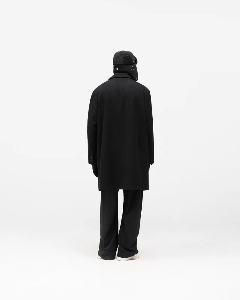 Relaxed Overcoat - Jet Black