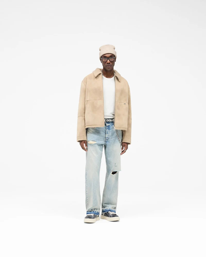 Faux Shearling Jacket - Cafe