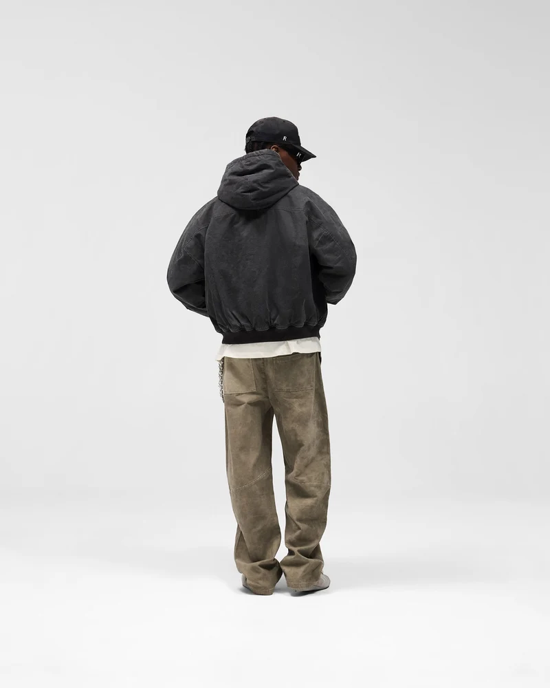 Hooded Bomber - Washed Black