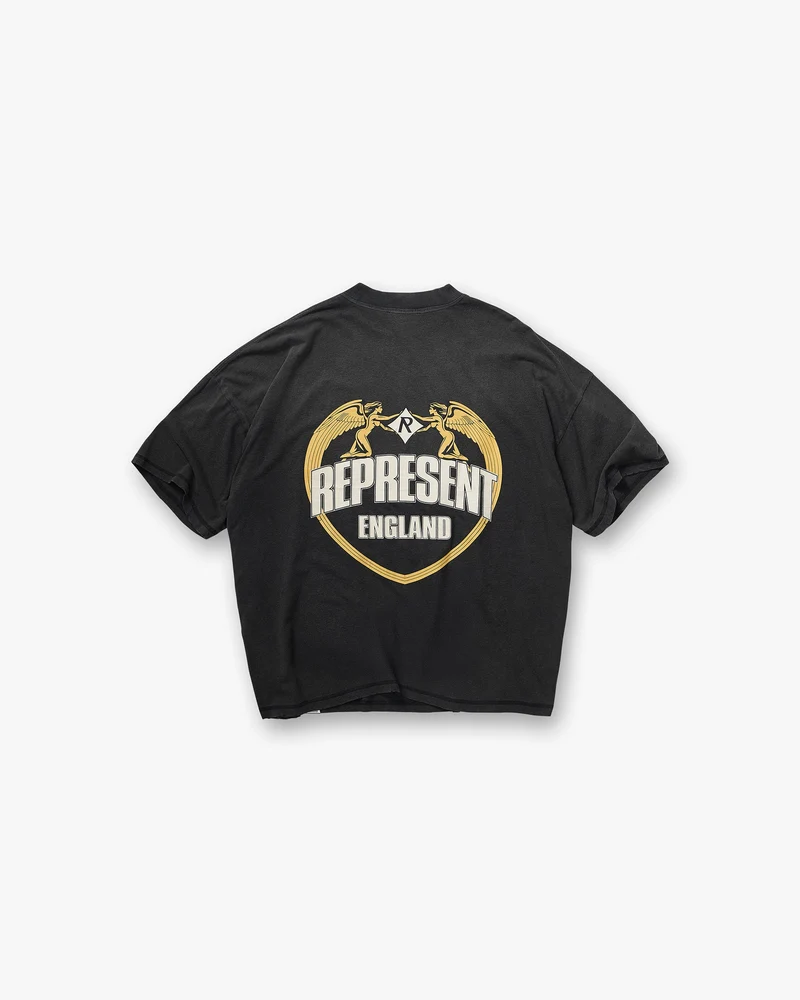 Angel Border T-Shirt - Stained Black