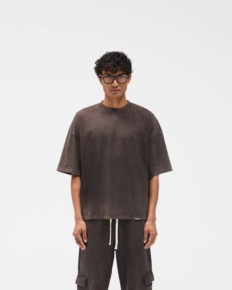 Initial Boxy T-Shirt - Coffee