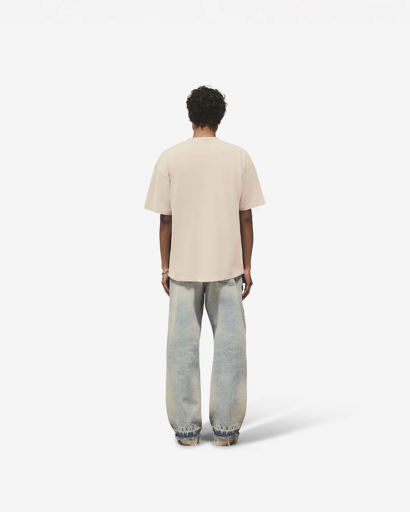 Embroidered Serif Logo T-Shirt - Concrete