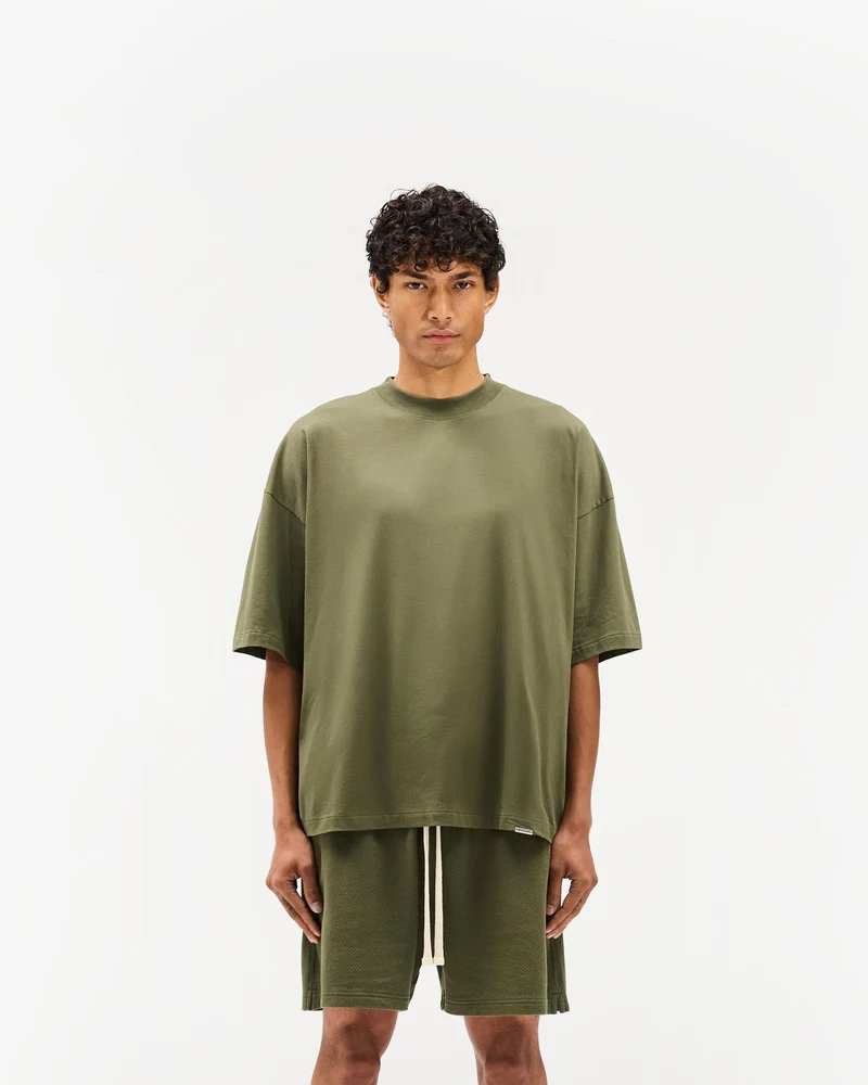 Initial Boxy T-Shirt - Army Green