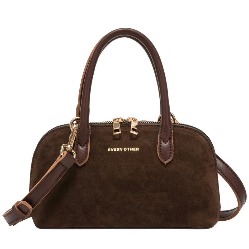 Every Other Suede Effect Mini Bowling Bag - Brown