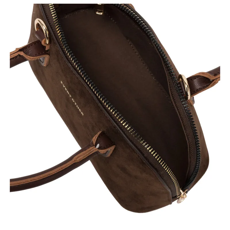 Every Other Suede Effect Mini Bowling Bag - Brown