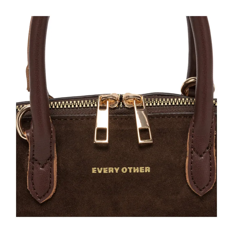 Every Other Suede Effect Mini Bowling Bag - Brown