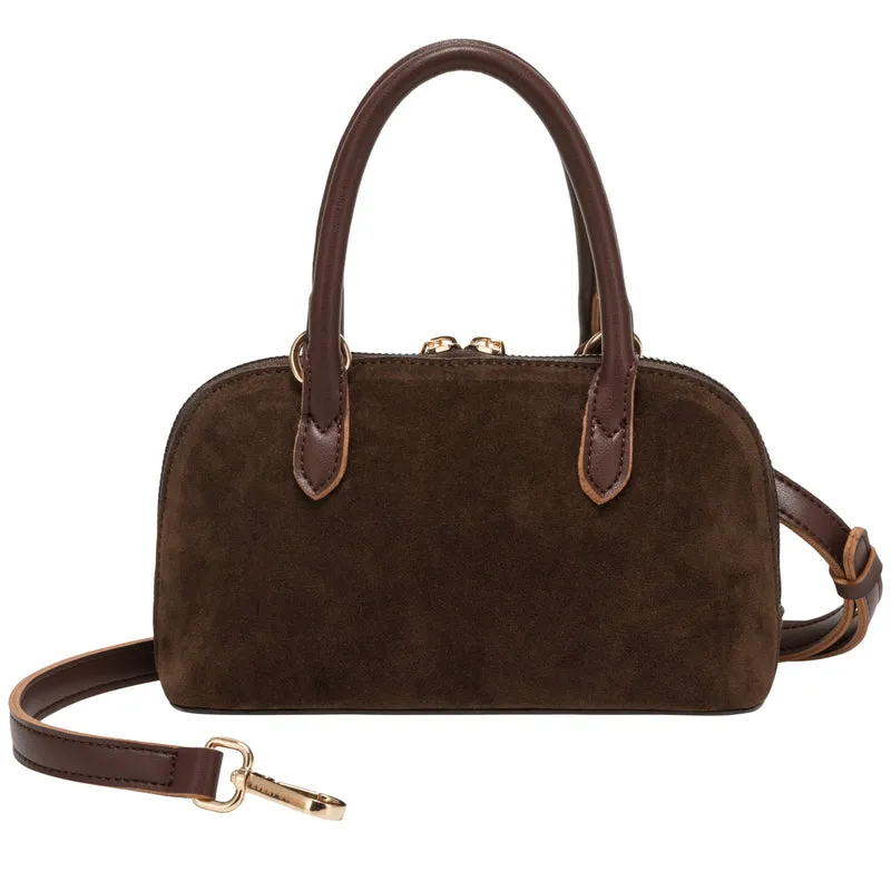 Every Other Suede Effect Mini Bowling Bag - Brown