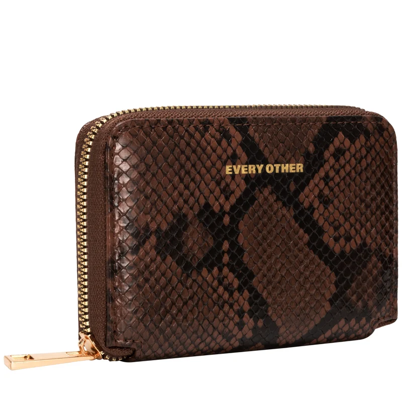 Every Other Snake Effect Purse - Brown