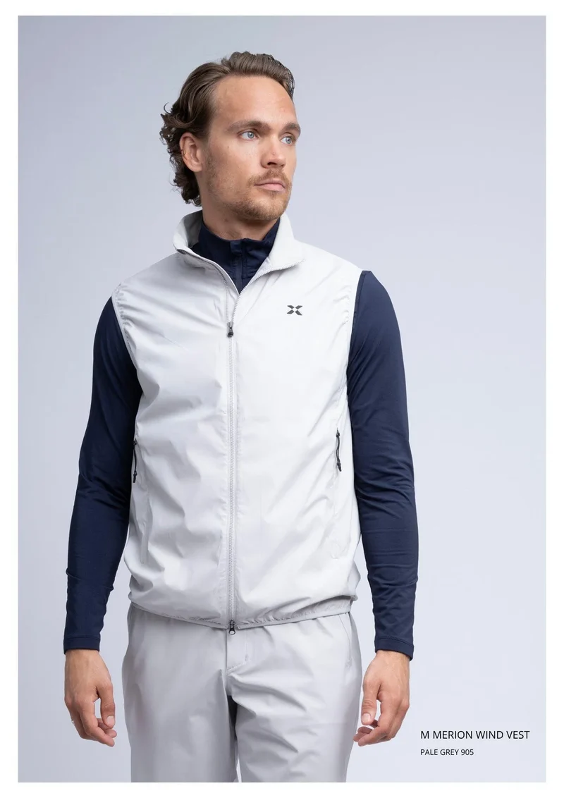 M MERION WIND VEST PALE GREY