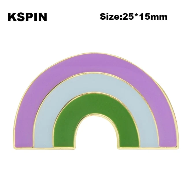 Rainbow Pride Badge Transgender Aromantic Fruid Pride Rainbow Sun Set Nonbinary Asexual Pansexual Pride Badge Lapel Pin Brooch