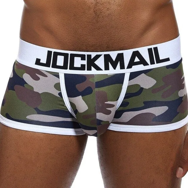 Camouflage printed silk briefs