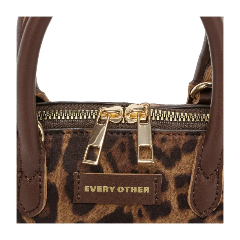 Every Other Suede Effect Mini Bowling Bag - Leopard