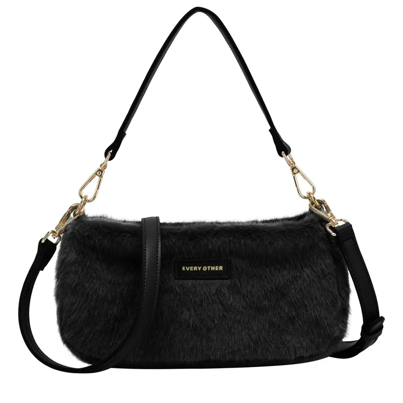 Every Other Baguette Cross Body Shoulder Bag - Black