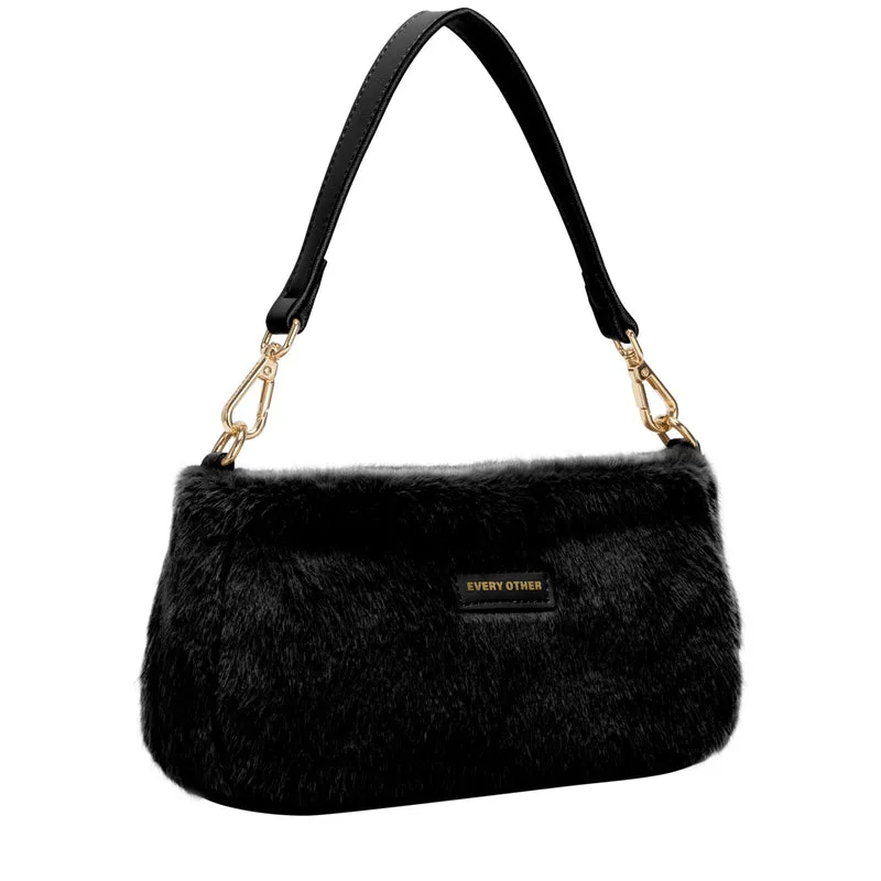 Every Other Baguette Cross Body Shoulder Bag - Black