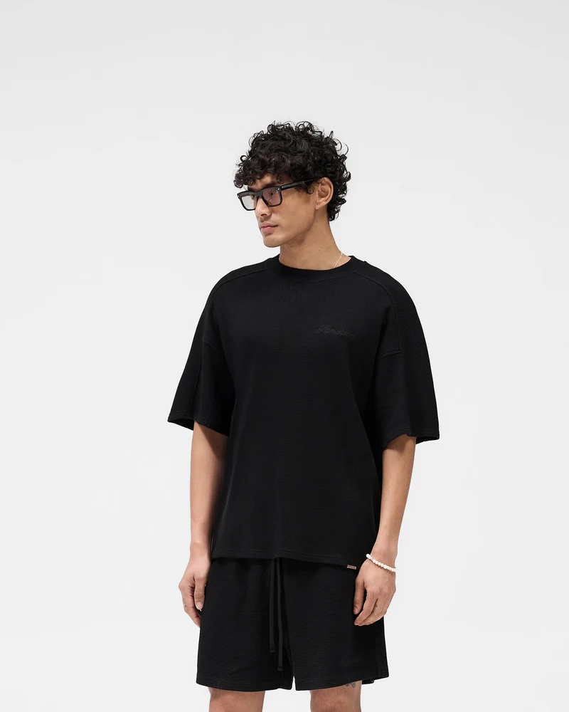 Waffle T-Shirt - Jet Black