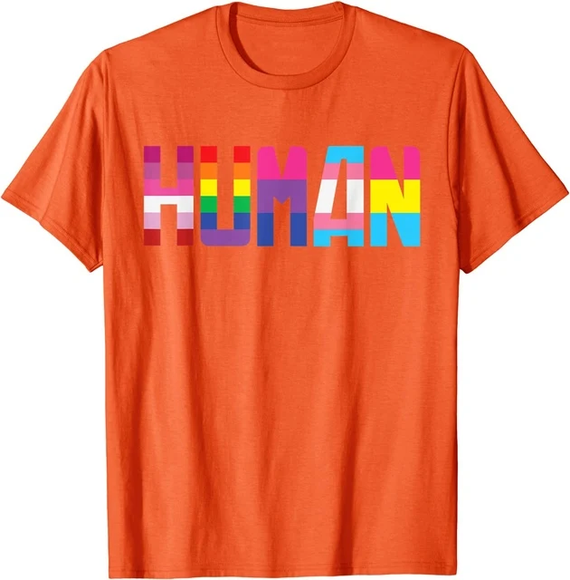HUMAN Flag Pride Month Transgender Rainbow Lesbian T-Shirt