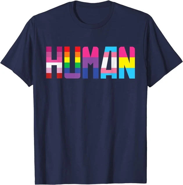 HUMAN Flag Pride Month Transgender Rainbow Lesbian T-Shirt