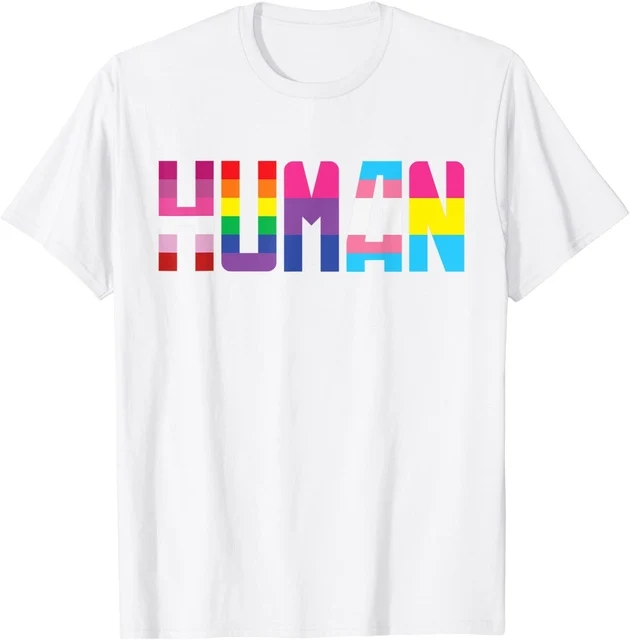 HUMAN Flag Pride Month Transgender Rainbow Lesbian T-Shirt