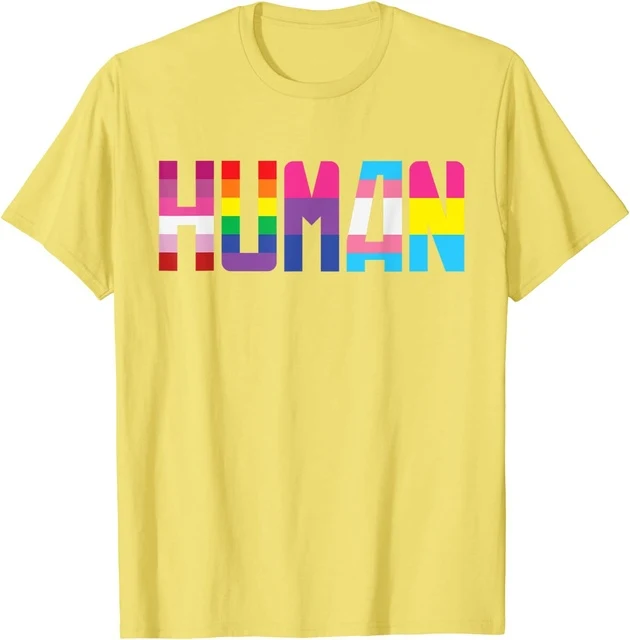 HUMAN Flag Pride Month Transgender Rainbow Lesbian T-Shirt