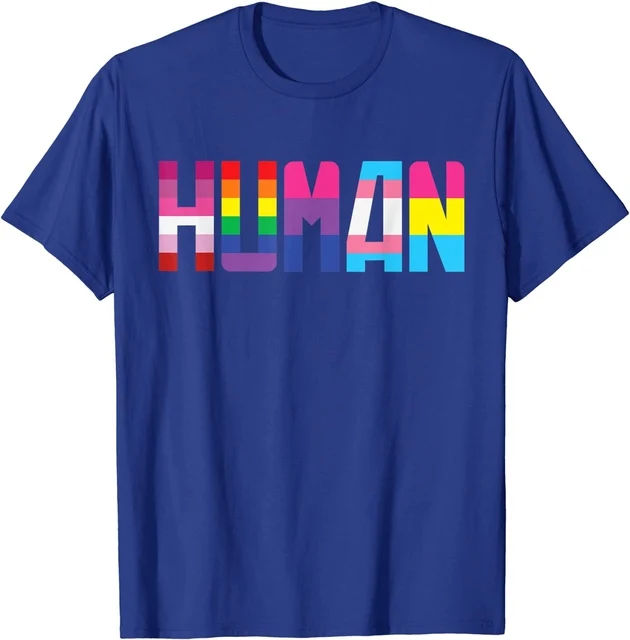 HUMAN Flag Pride Month Transgender Rainbow Lesbian T-Shirt