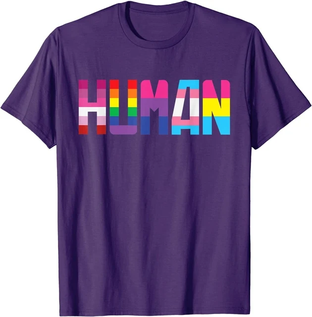 HUMAN Flag Pride Month Transgender Rainbow Lesbian T-Shirt