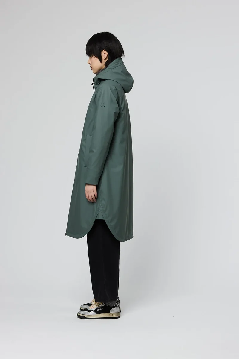 Tanta Ice Long Raincoat - Balsam Green