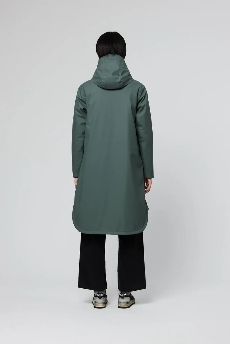 Tanta Ice Long Raincoat - Balsam Green