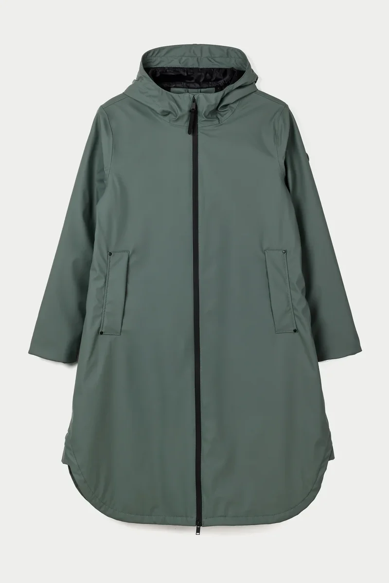Tanta Ice Long Raincoat - Balsam Green