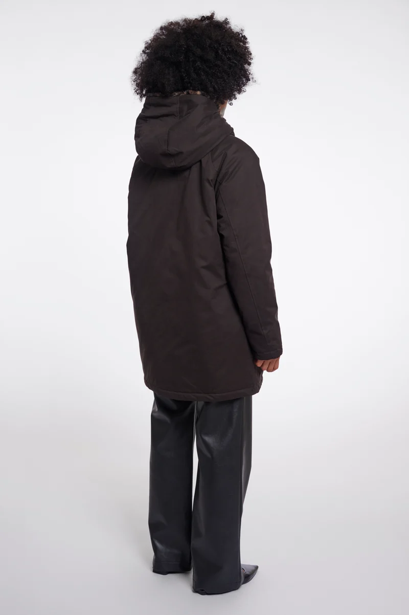 Rino & Pelle Lindy Hooded Parka - Peated & Brown Leopard