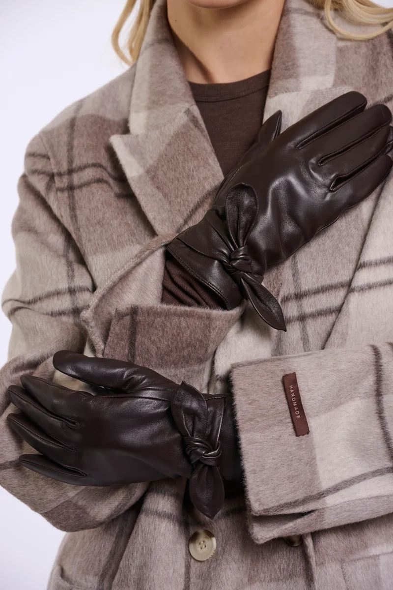 Rino & Pelle Semira Leather Gloves - Coffee Roast