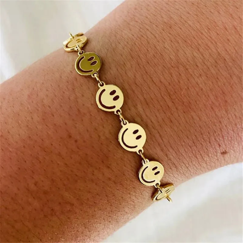 💛 Smiley Schmuck-Set | Armband & Halskette | Festival Outfit