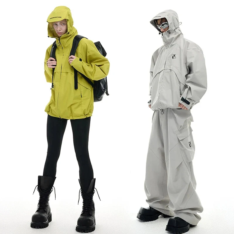Y2K Techwear Festival Regenanzug – Oversize Windbreaker Set Unisex
