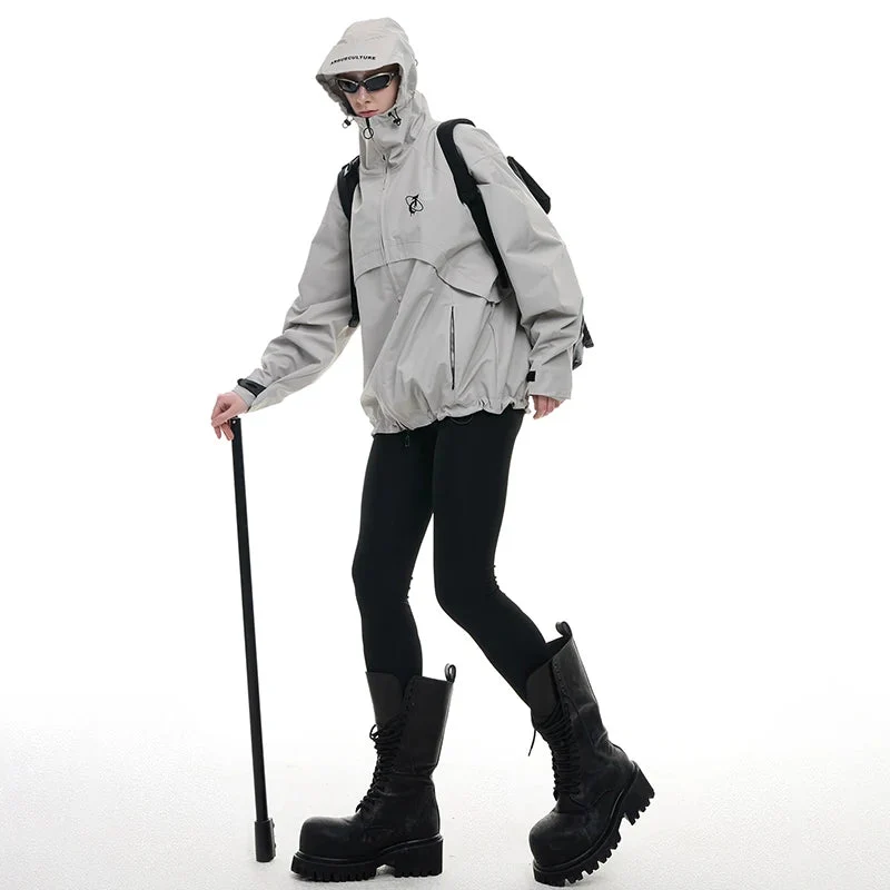 Y2K Techwear Festival Regenanzug – Oversize Windbreaker Set Unisex