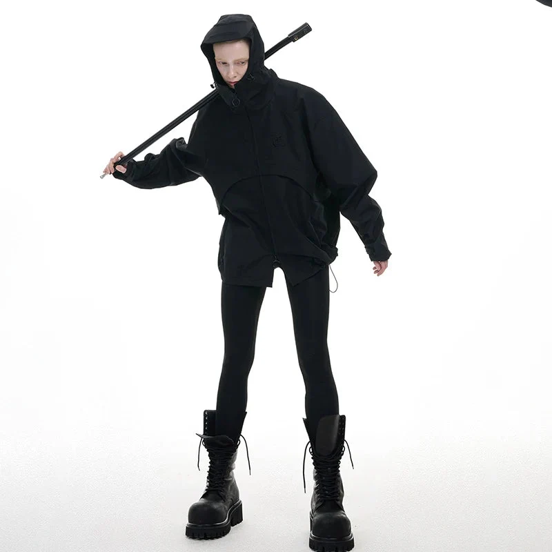 Y2K Techwear Festival Regenanzug – Oversize Windbreaker Set Unisex