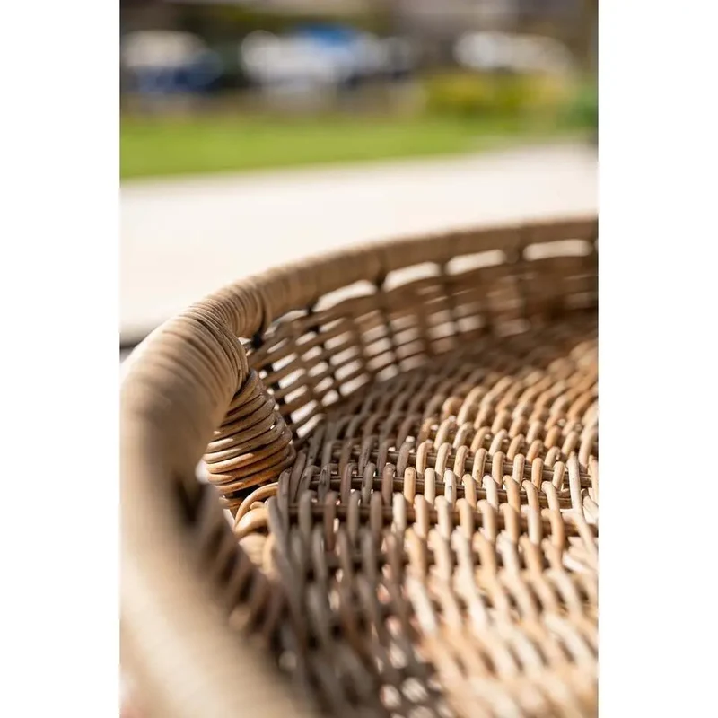 Set van twee bijzettafels Benidorm - wicker met aluminium - voor binnen en buiten