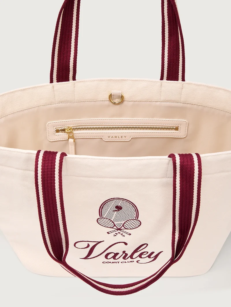 Varley Robinson Canvas Club Tote Bag - Ivory/Port