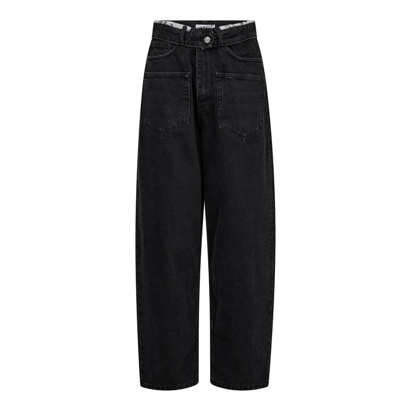HAUTE L'AMITIE Flip Waist Black Pocket Jeans - Black