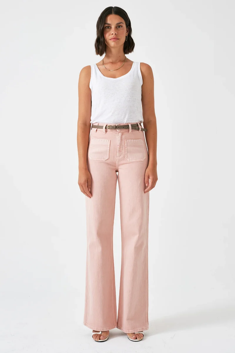 Seventy + Mochi Patch Pocket Mabel Jean - Peony Pink