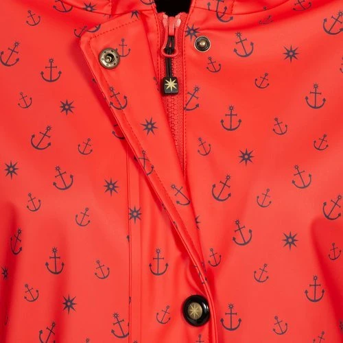 ANKERGLUT Regenmantel Friesennerz Rot Anker Motiv mit Teddy Fleece #ankerglutwolke #moincaptain