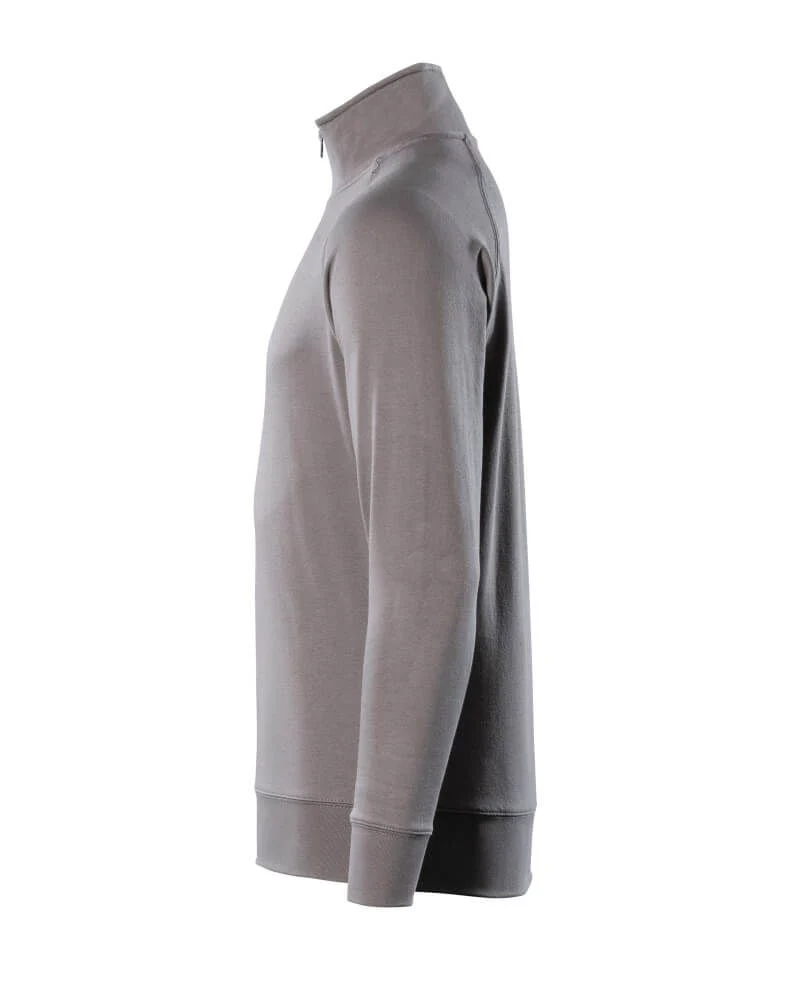 Crossover Sweatshirt mit kurzem Reißverschluss