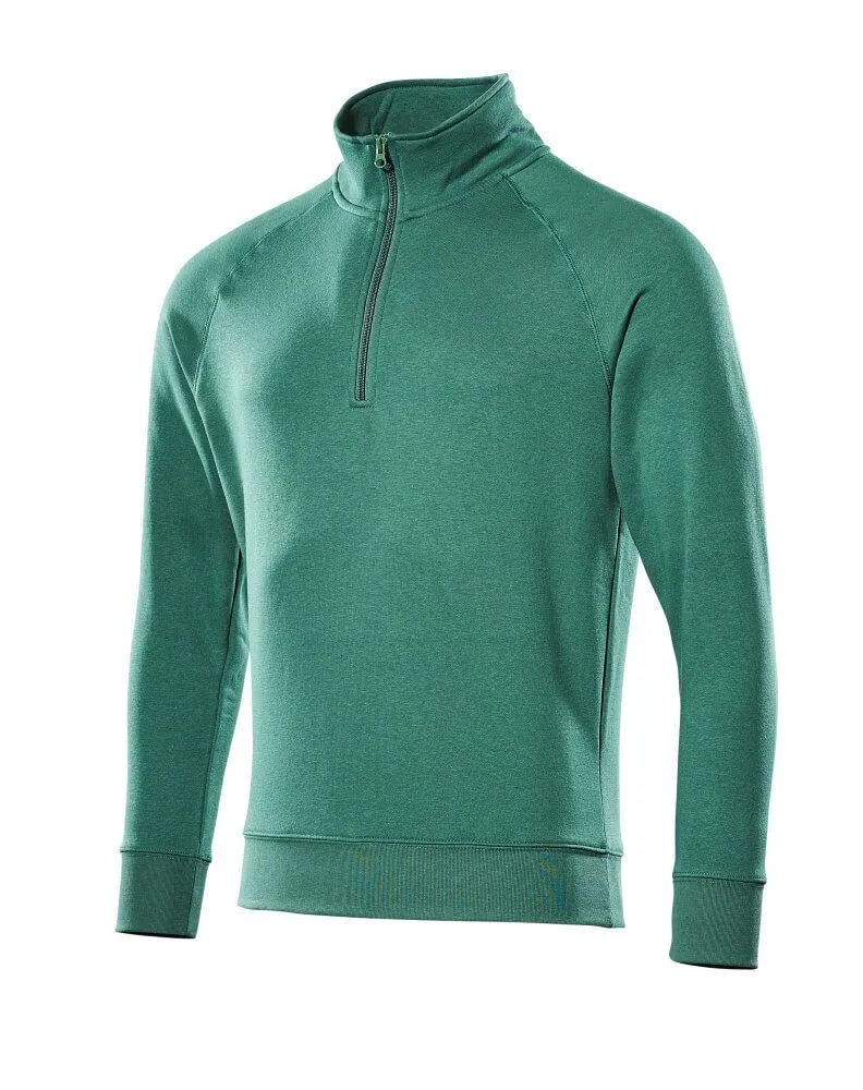 Crossover Sweatshirt mit kurzem Reißverschluss