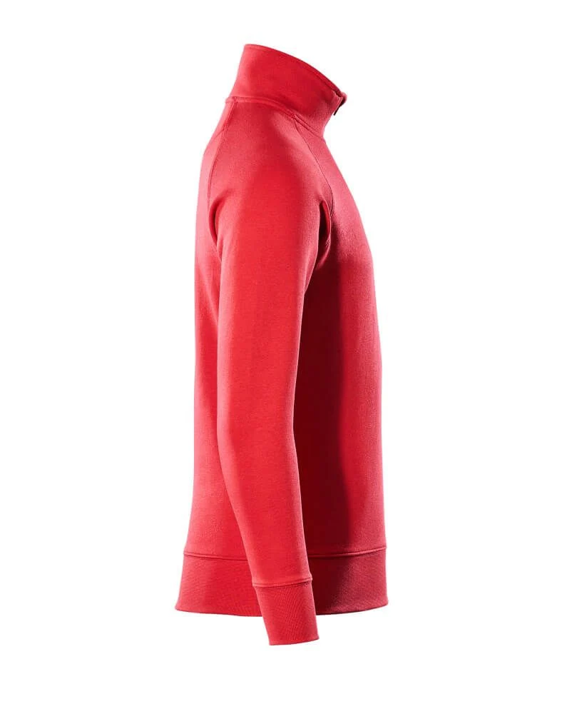 Crossover Sweatshirt mit kurzem Reißverschluss